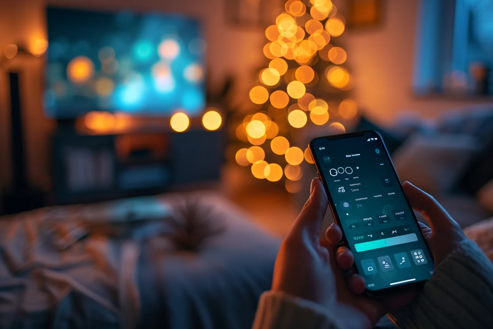 Un utilisateur vérifie la connexion de son serveur Freebox et ses câbles dans un intérieur lumineux.