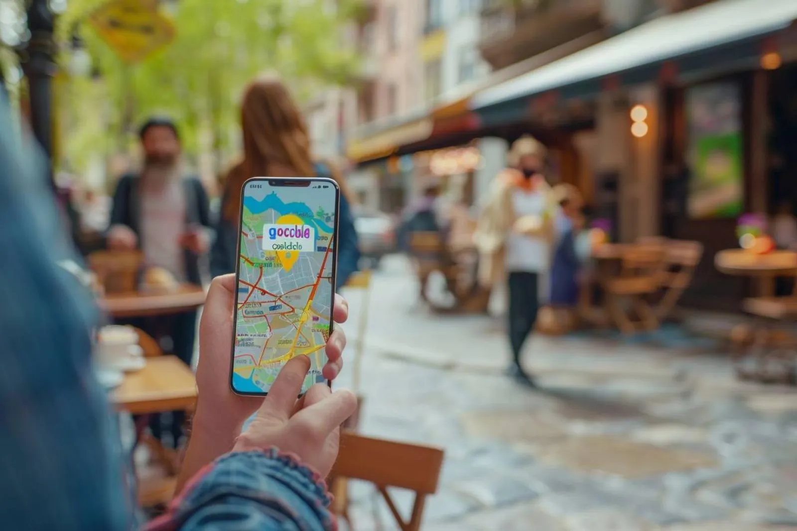 Une professionnelle du marketing consulte une carte de zones locales sur ordinateur pour préparer une campagne géolocalisée.