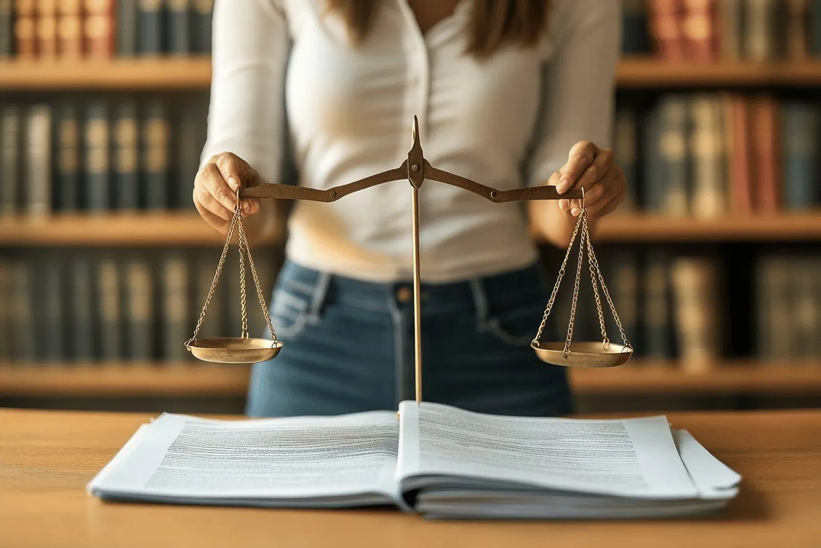 Une personne examine une lettre de refus d’indemnisation et son contrat d’assurance sur une table, avec des documents juridiques étalés.