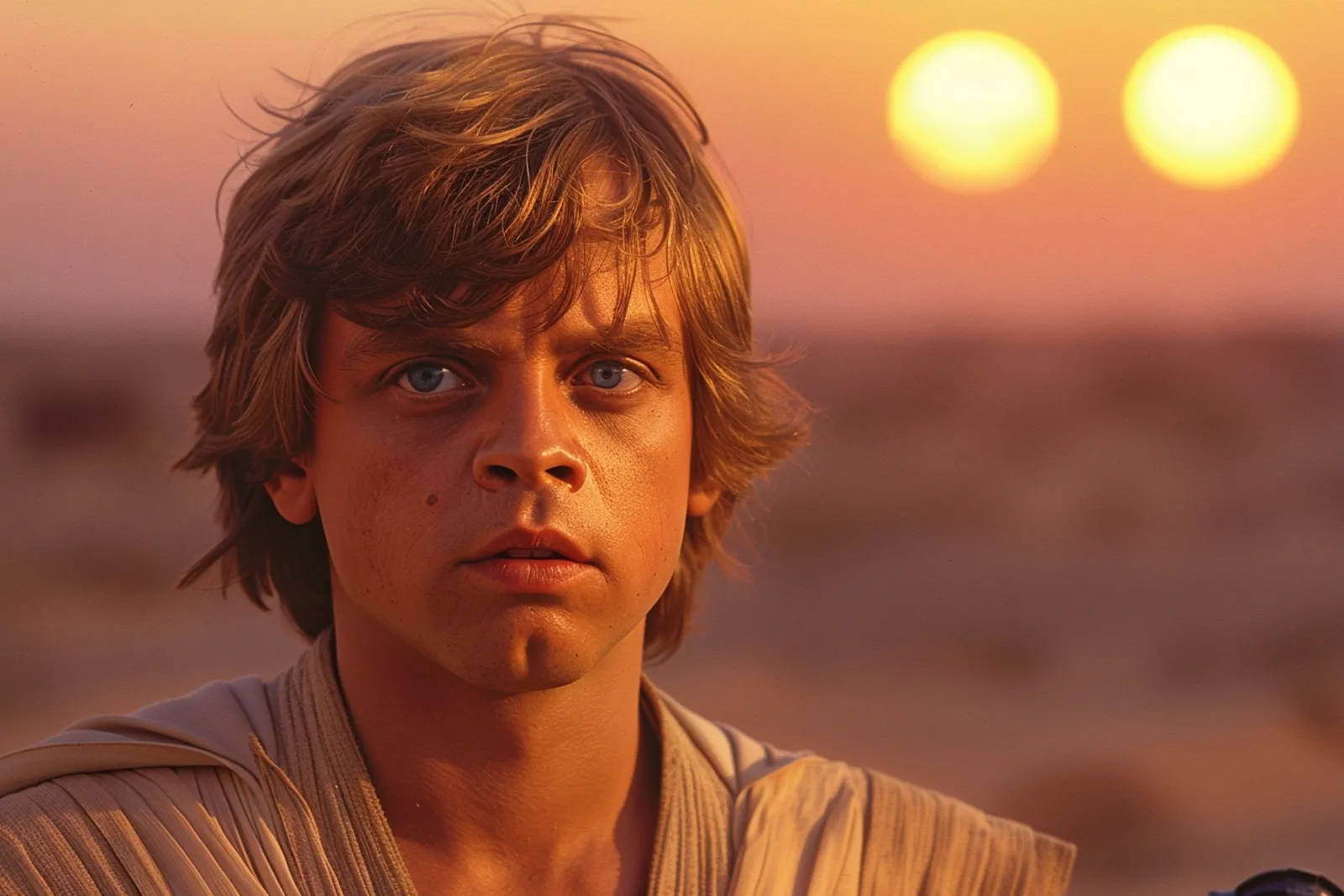 Un fan de Star Wars consulte une encyclopédie cinéma, évoquant Luke Skywalker dans une ambiance éditoriale réaliste.