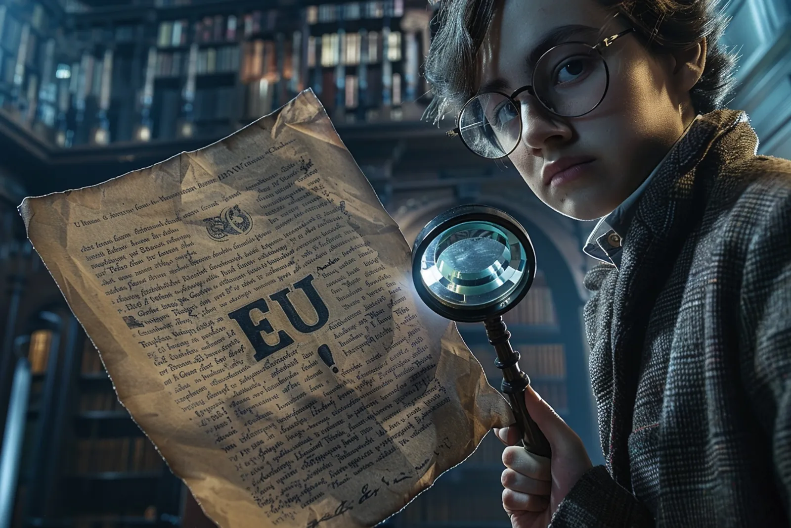 Un bureau d’archives avec des registres anciens, une loupe et une carte de Normandie.